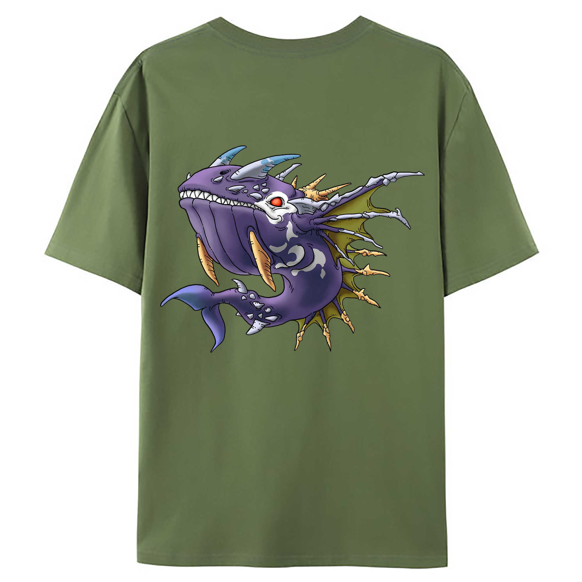 （画像用） ドラゴンクエスト Doragon Kuesuto Dragon Quest 綿100％ メンズ半袖Tシャツ（バックプリント） 通気性